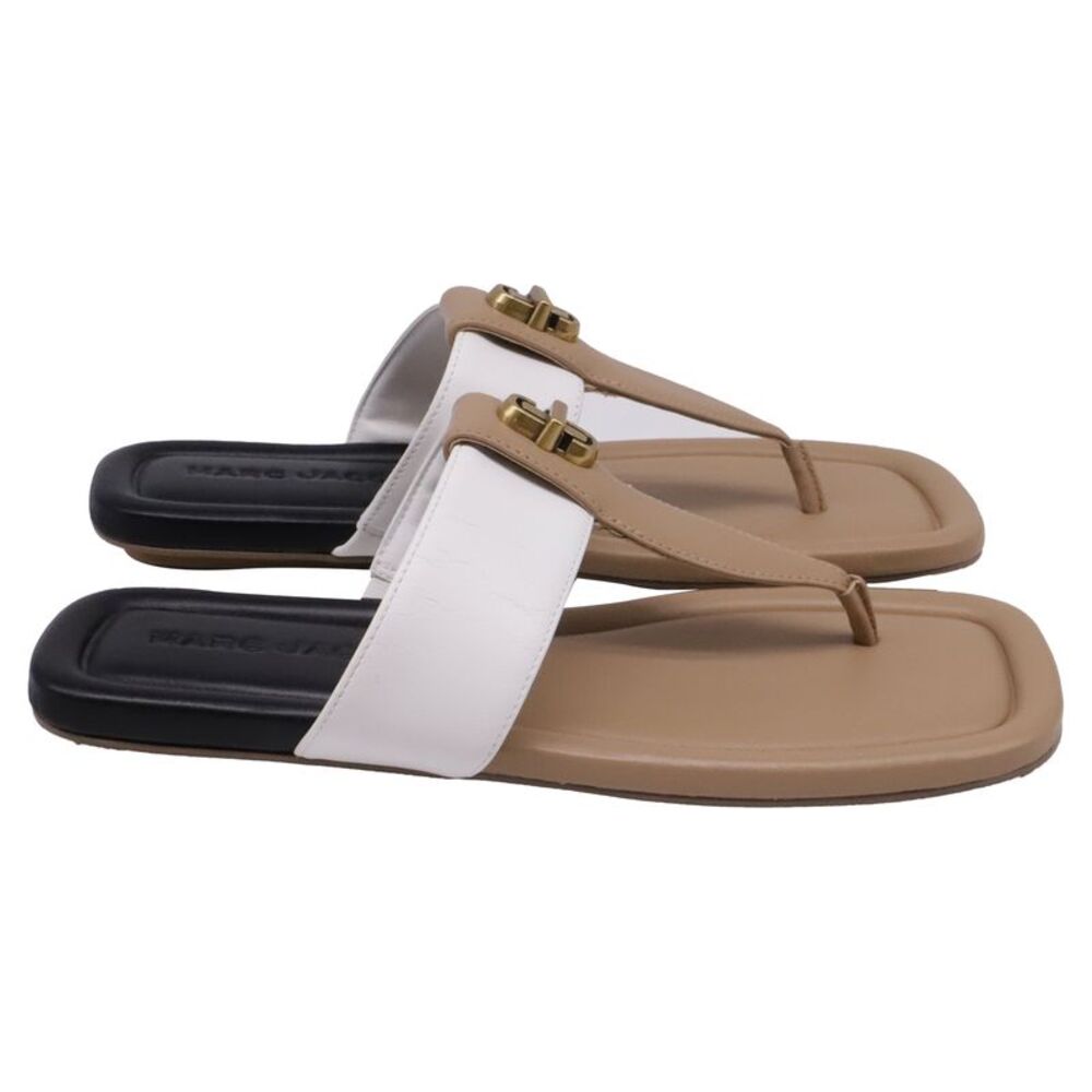Marc Jacobs The Colorblock Dual T-Strap Sandals in Multicolor Leather